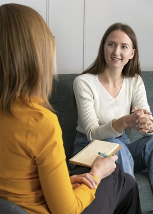 Therapist in a counseling session at the Center for Transformation